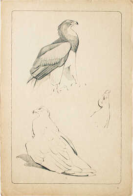 Ватагин Василий Алексеевич. Лот из трех листов из альбома «Рисунки в автолитографиях»